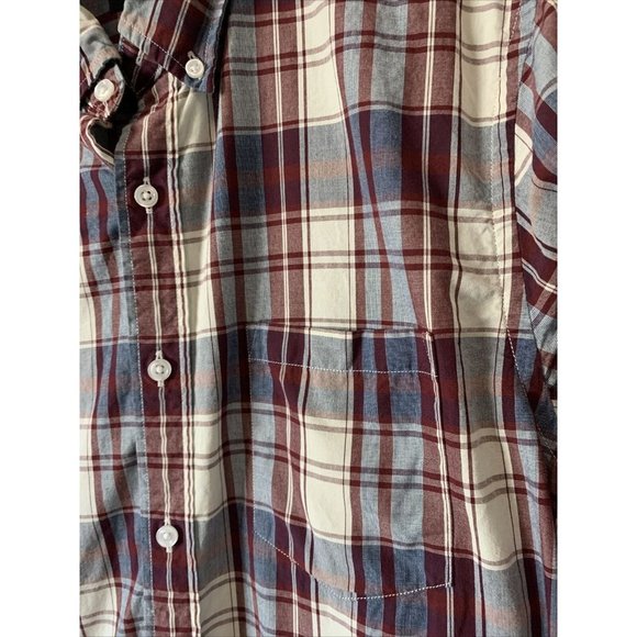 J.Crew Factory Slim Cotton Shirt Men Burgundy - Picture 2 of 7